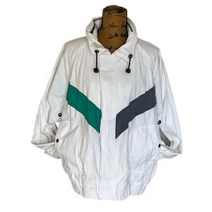 VTG 80s International Compass Points Adventure Gear White Blue Jacket Men’s L/XL